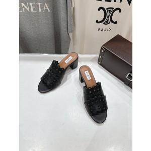 알라이라 펀칭 슬리퍼 6cm