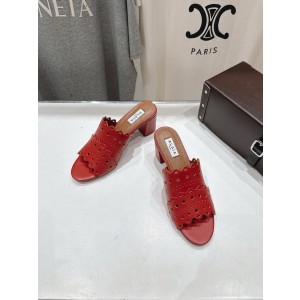 알라이라 펀칭 슬리퍼 6cm