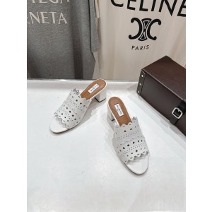 알라이라 펀칭 슬리퍼 6cm